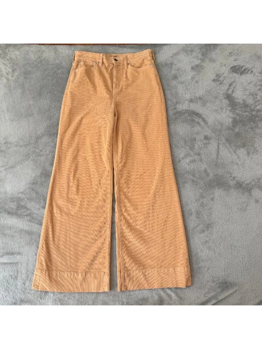 J Crew Tan Wide Leg Corduroy High Rise Pants Trousers Womens size 6 28